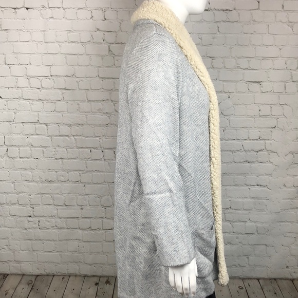 Only Size 1X Left! Style & Co Gray Heather Sherpa Cardigan Plus Size - Picture 4 of 6